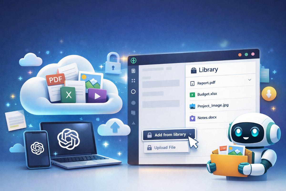 قابلیت جدید Library در ChatGPT؛ ذخیره خودکار فایل‌های کاربران در فضای ابری
