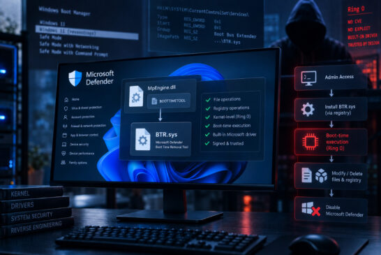 سوءاستفاده از درایور قانونی Defender برای دستکاری ویندوز در سطح هسته