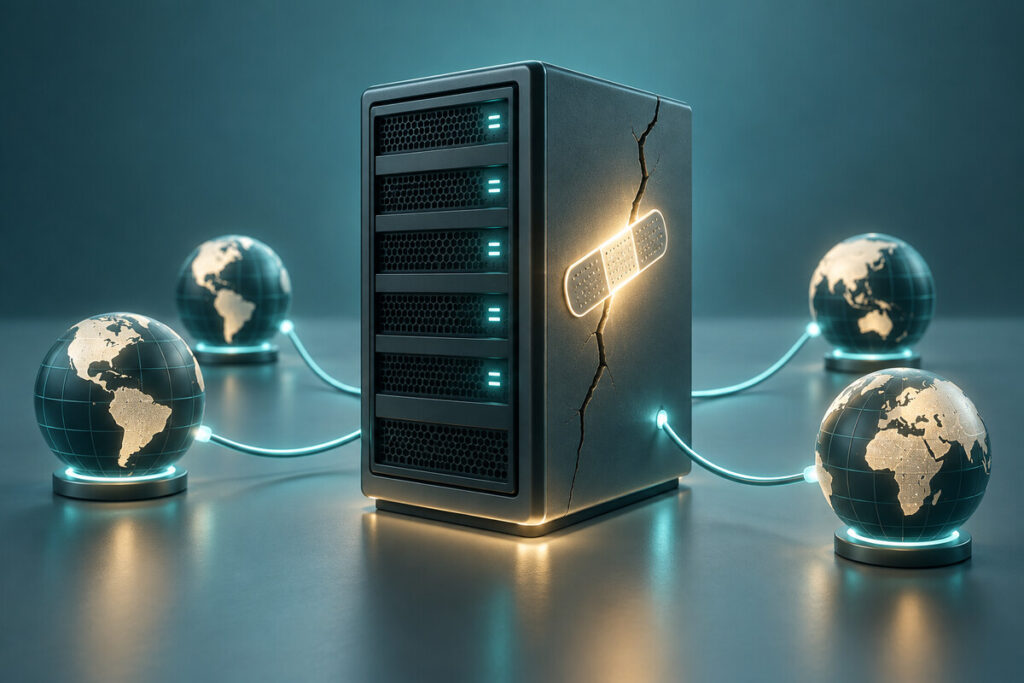تصویر مفهومی ترمیم آسیبپذیری سرور DNS متصل به شبکه
